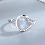 925 Sterling Silver Natural Stone Rings With Amethyst Simple Purple Oval Ring 8*10mm Fine Jewelry Friends Gifts for Women