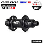 GOLDIX GDX370 32H Bicycle Hub Sealed Bearing 6-bolt Disc Brake J-Bend 32 Holes Ratchet 36T BOOST MTB Hub for Shimano SRAM