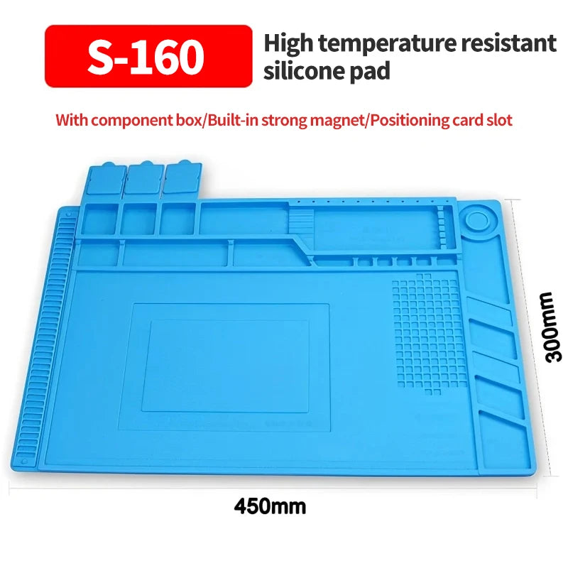 ESD Insulation Heat-resistant Repair Silicone Pad for Parts and Tool Storage Welding BGA Soldering Station Repair Work Pad Tool