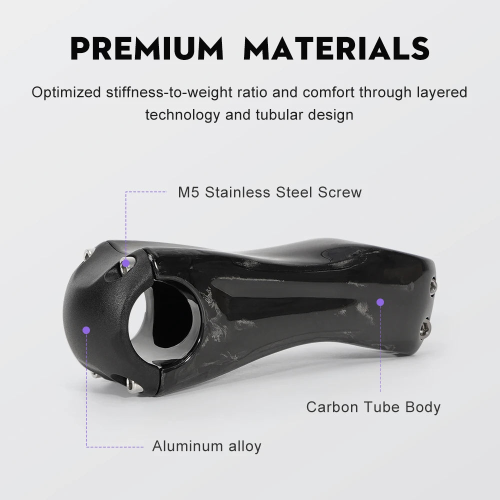 TOSEEK Carbon Stem12Degree Mountain Bike Stem 31.8mm Bicycle Handlebar Stems 70/80/90/100/110/120/130mm Black Gloss Bicycle Part