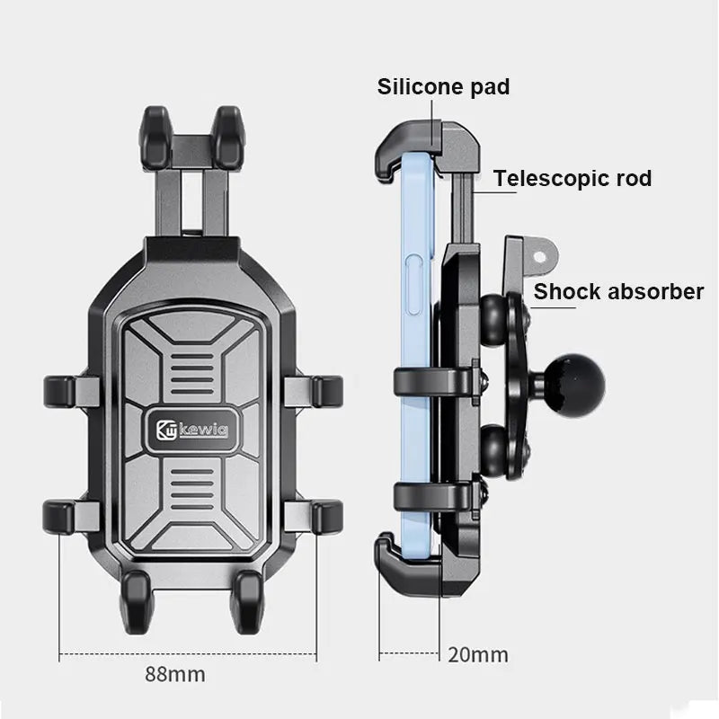 Motorcycle Phone Holder High Quality Vibration Dampener Motorbike Navigation Bracket Anti-Shake Bike Motorcycle Mobile Stand