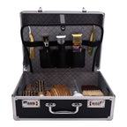Sliver Aluminum Tool Storage Box Password Lock Portable Suitcase Professional Hairdressing Large Capacity Salon  Carrying Box