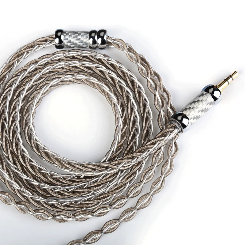 NICEHCK SilverCat HIFI Upgrade Cable 8 Cores Silver Plated Alloy Earphone Wire 3.5/2.5/4.4mm MMCX/0.78mm 2Pin for Bravery Winter