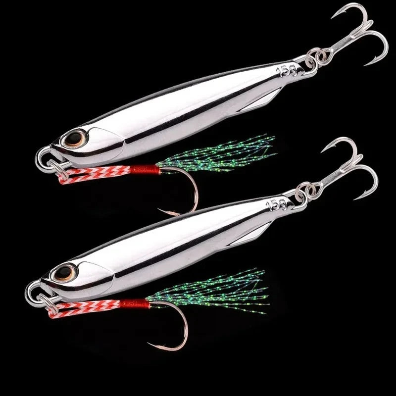 10pcs/pack Fishing Metal Jig Lures 20g 30g 40g Plating Silvery Metal Jig Lure Fishing Bait Fishing Lure Saltwater Bass Tackle