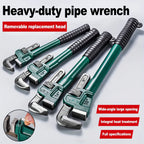 8/10/12/14 Inch Heavy-Duty Steel Pipe Wrench Set, Adjustable Straight Plumbing Wrench with Soft Grip Handle