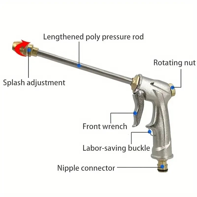 Portable High-pressure Water Gun Adjustable Metal Cleaning Car Wash Machine Garden Watering Hose Nozzle Sprinkler Foam Water Gun