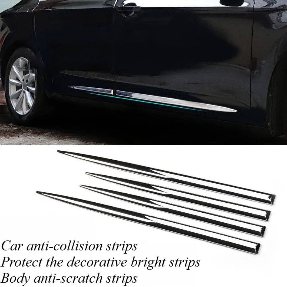 For Universal Car Door Edge Guard Strip Protector Anti Scratch Rubber Tape Glossy Black Trim Exterior Styling Accessories Kit
