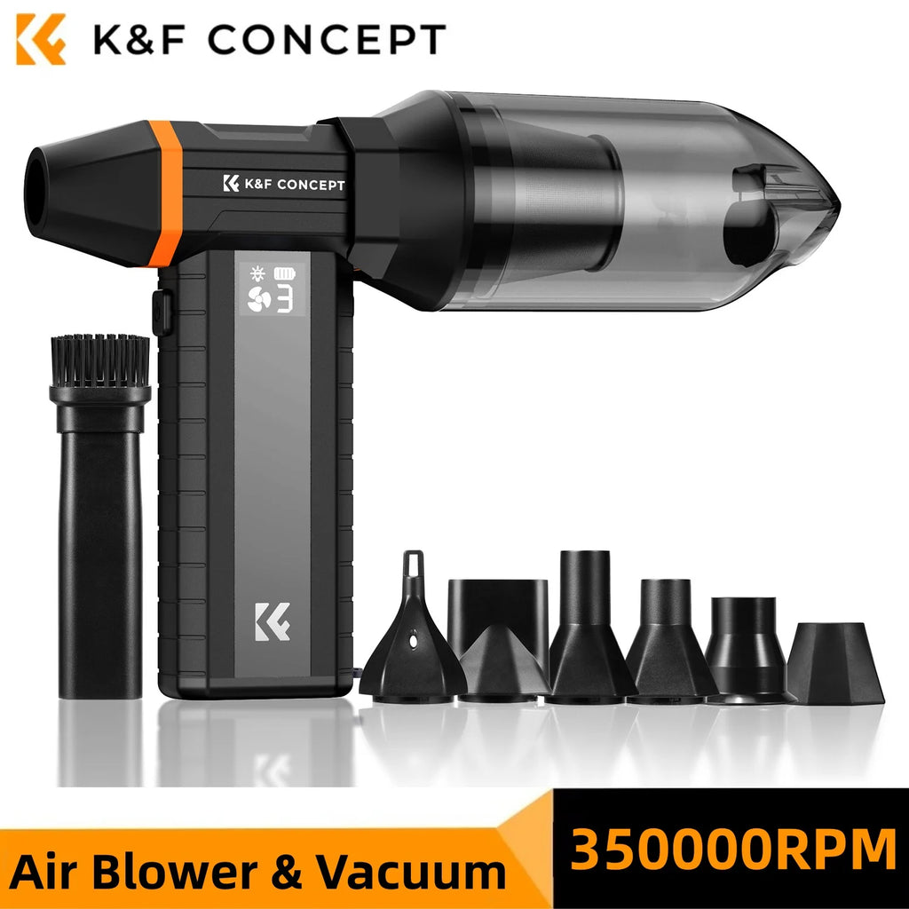 K&F CONCEPT 300000RPM Magnetic Nozzle Electric Air Blower LED Light Air Duster for Computer,Laptop Keyboard,Car,Camera Cleaning