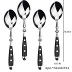 Hotel Stainless Steel Table Knife Fork Spoon Sets Teaspoon Teafork Steak Knife Cutlery Restaurant Serviing Set Black Wood Handle