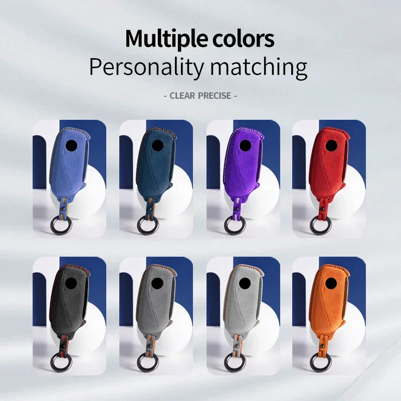 Alcantara Car Key Fob Cover Case for BMW 7 Series 735i 740Li i7 X7 X1 U11 G07 LCI XM