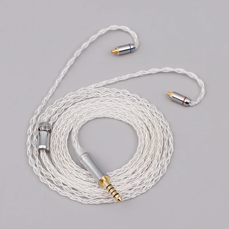 XINHS 8 Core Silver Plated Earphone Upgrade Cable MMCX 0.78mm 2Pin QDC TFZ HIFI Cable