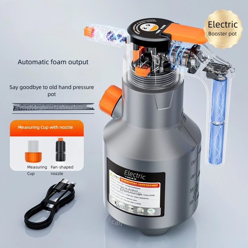 Electric Car Wash Foam Sprayer Household Car Wash Liquid Foam Making Magic Tool High Pressure Pa Spray Bottle Complete Set Of To