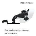 Macro flash diffuser telescopic bracket kit, adjustable, for Godox MF12 or iT32