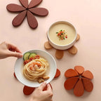 Wooden Table Coasters 5pcs Christmas Tree Trivets Heat Resistant Desk Coaster Tree Design Stand Table Mat Coaster Placemats