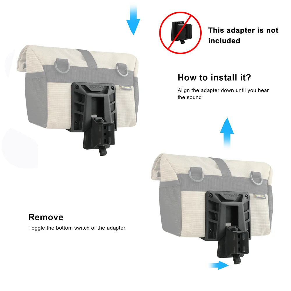 Rhinowalk Bike Handlebar Bag 4L Quick Release For Brompton Folding Bike Front Tube Basket Bag With MOLLE System Urban Cycling