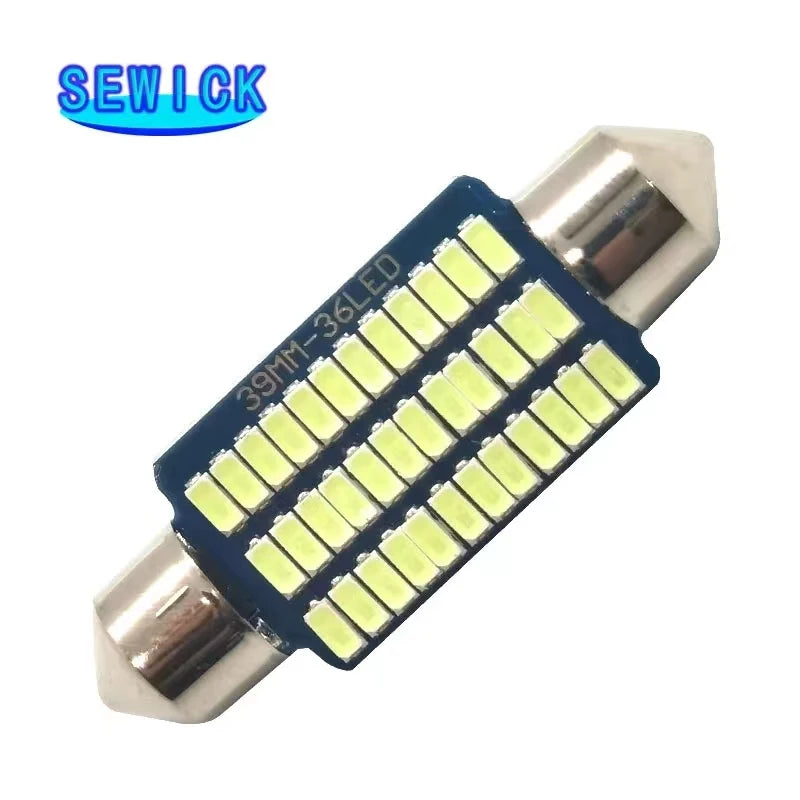 100pcs Festoon Car LED Interior Reading Light 4000K Warm White C5W C10W 31mm 36mm 39mm 41mm Auto Room Ceiling Dome Lamp 12V