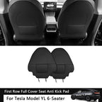 For Tesla Model YL 6-Seater Car Seat Back Anti Kick Pad Leather Full Surround Seat Back Anti Scratch Protector Car Accessories