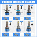 9600W H7 H11 LED Headlights Canbus H1 H4 9005 HB3 9006 HB4 6000K 4300K 3000K Three Color Remote Control Car LED Bulb Strobe Lamp