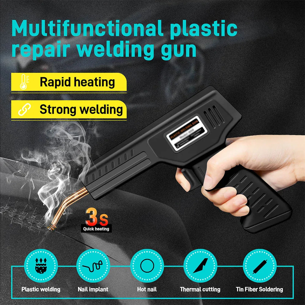 50W Hot Stapler Plastic Welding Machine Plastic Bumper Soldering Iron 2 in 1 Garage Tools Car Bumpers Repair Kit PVC Welder Gun