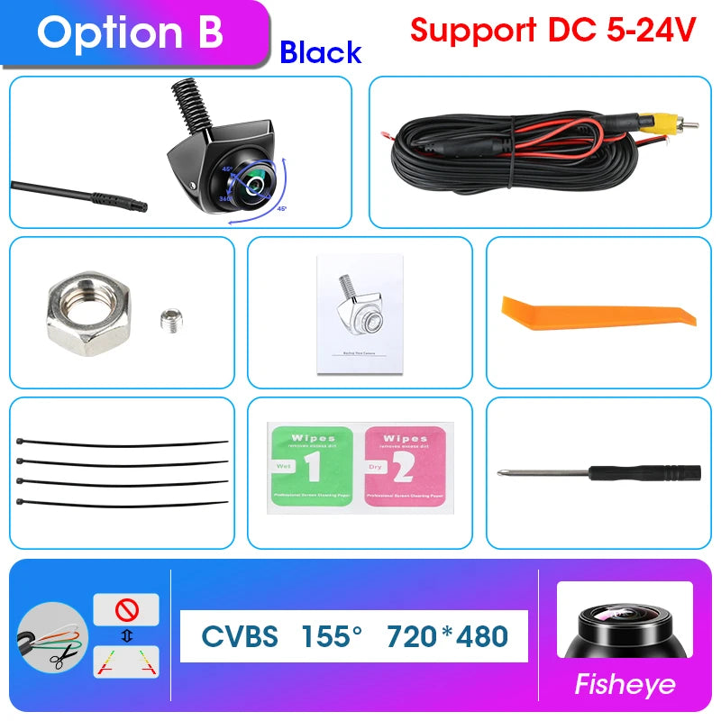 AHD 1920x1080P CVBS Vehicle 170° Car Rear View Camera Night Vision Fisheye Golden Lens HD Universal Reverse 12V IP68 Waterproof