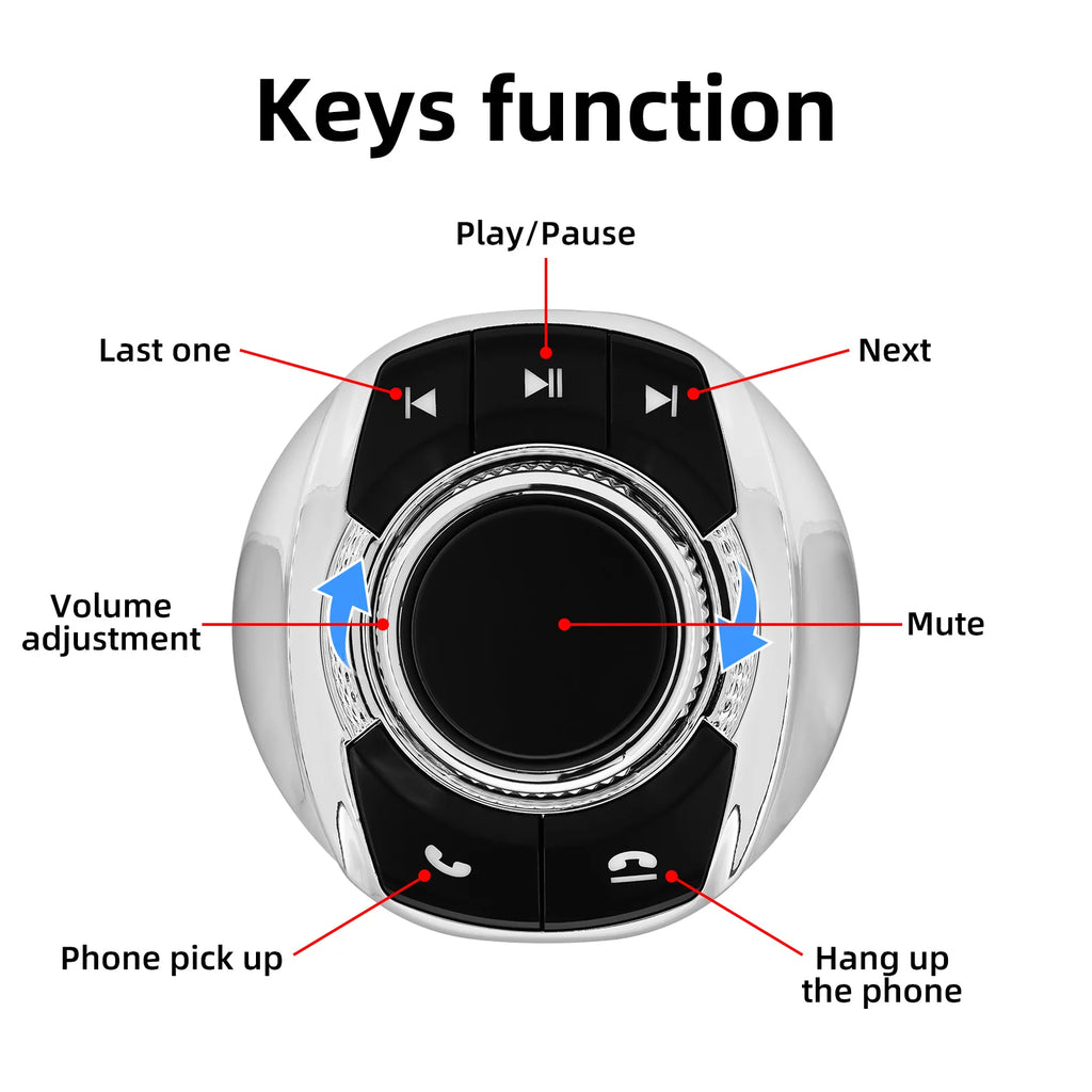 Universal Cup Shape Wireless Car Steering Wheel With LED Light 8-key Control Buttons For Android Multimedia Navigation Player