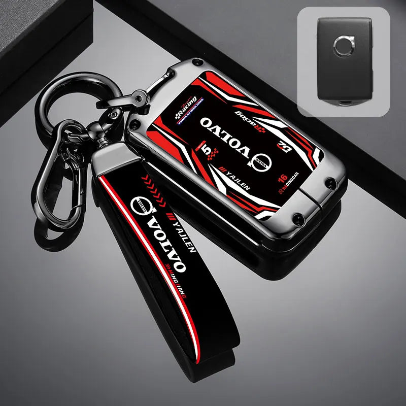 Car Racing Style Design Key Case Cover Shell Holder For Volvo XC40 XC60 S90 XC90 V90 2017 2018 T5 T6 T8 Polestar 1 2 Accessories
