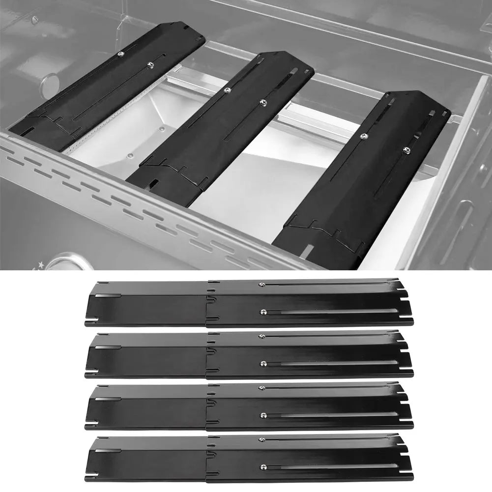 2/4 pair Adjustable Grill Heat Plate Shield Heat Tent Replacement Parts For BBQ Gas Grill Heat Plate Shield Tent Burner Cover