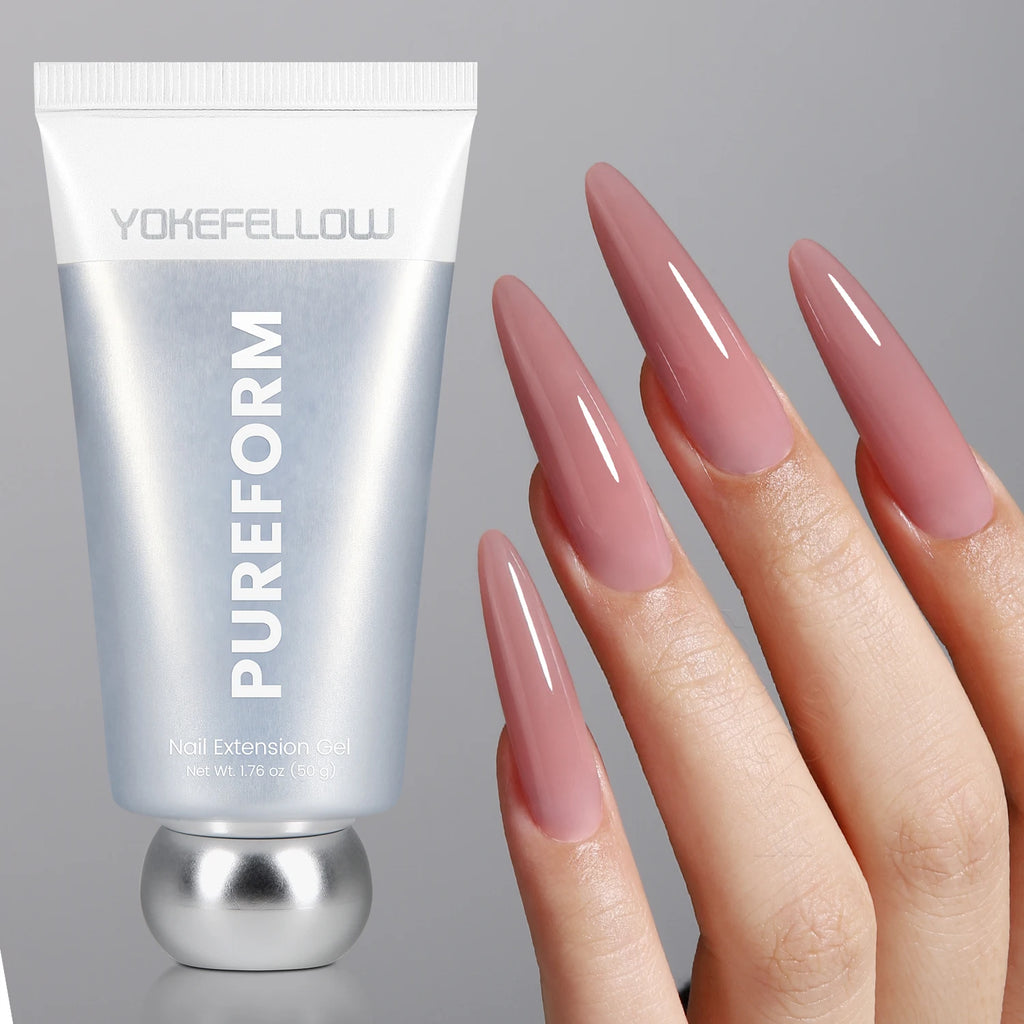 YOKEFELLOW PUREFORM Poly Gel Nail Extension Gel 50g Hard Builder Gel Pink Red
