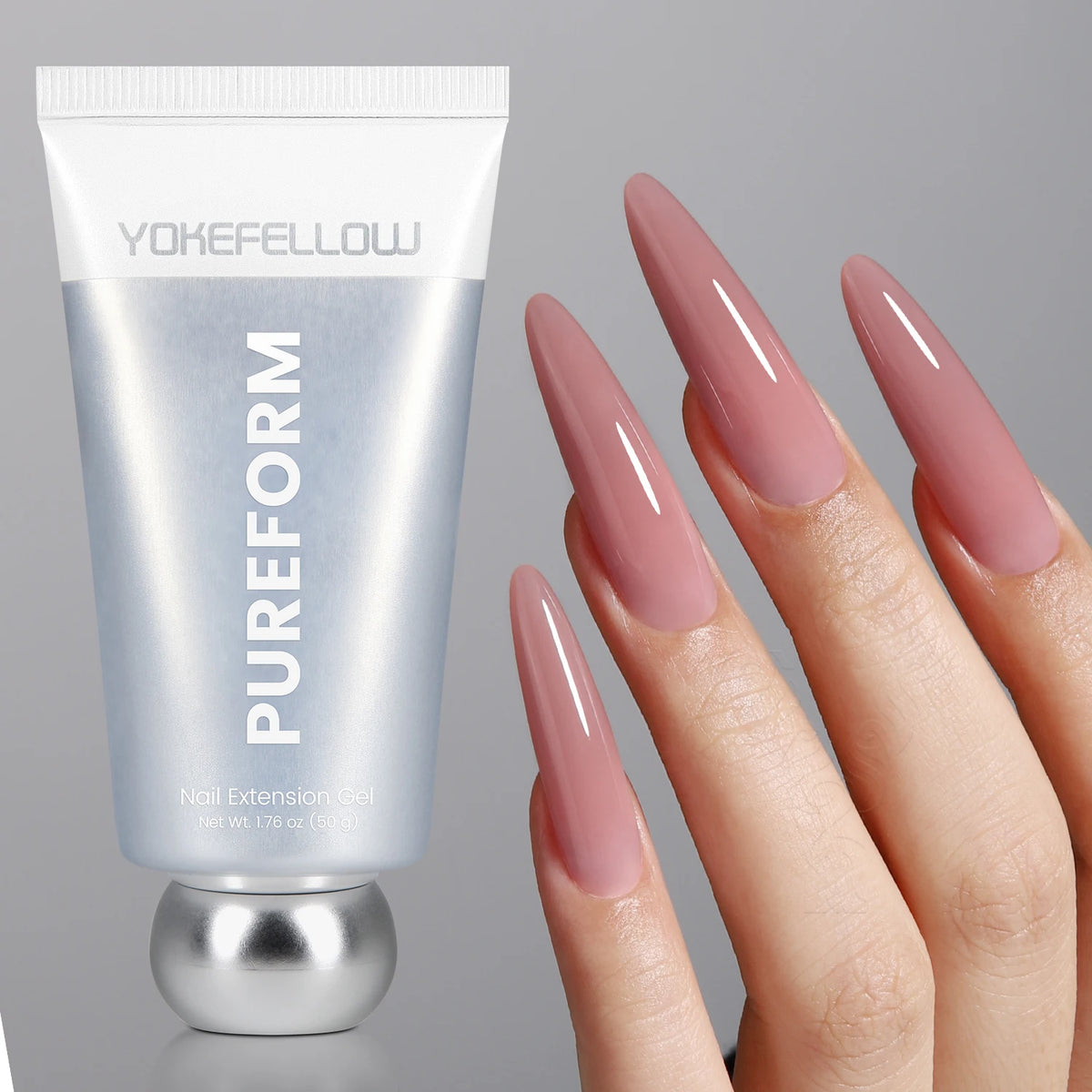 YOKEFELLOW PUREFORM Poly Gel Nail Extension Gel 50g Hard Builder Gel Pink Red