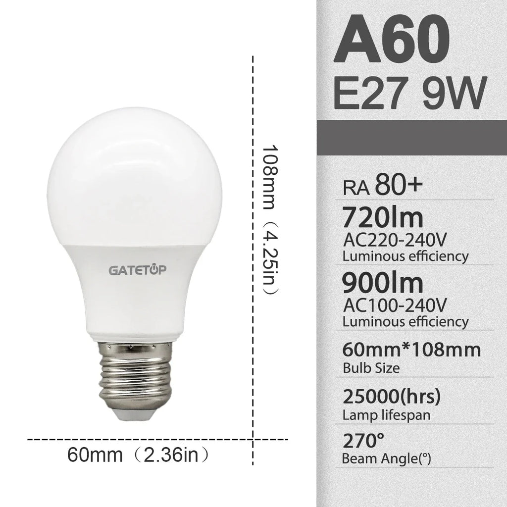 10pcs/lot LED bulb E27 AC 110V 220V 3W 8W 9W 12W 15W 18W 20W 24W LED A60 G45 lamp Saving Cold Warm White Bulbs for Home Light