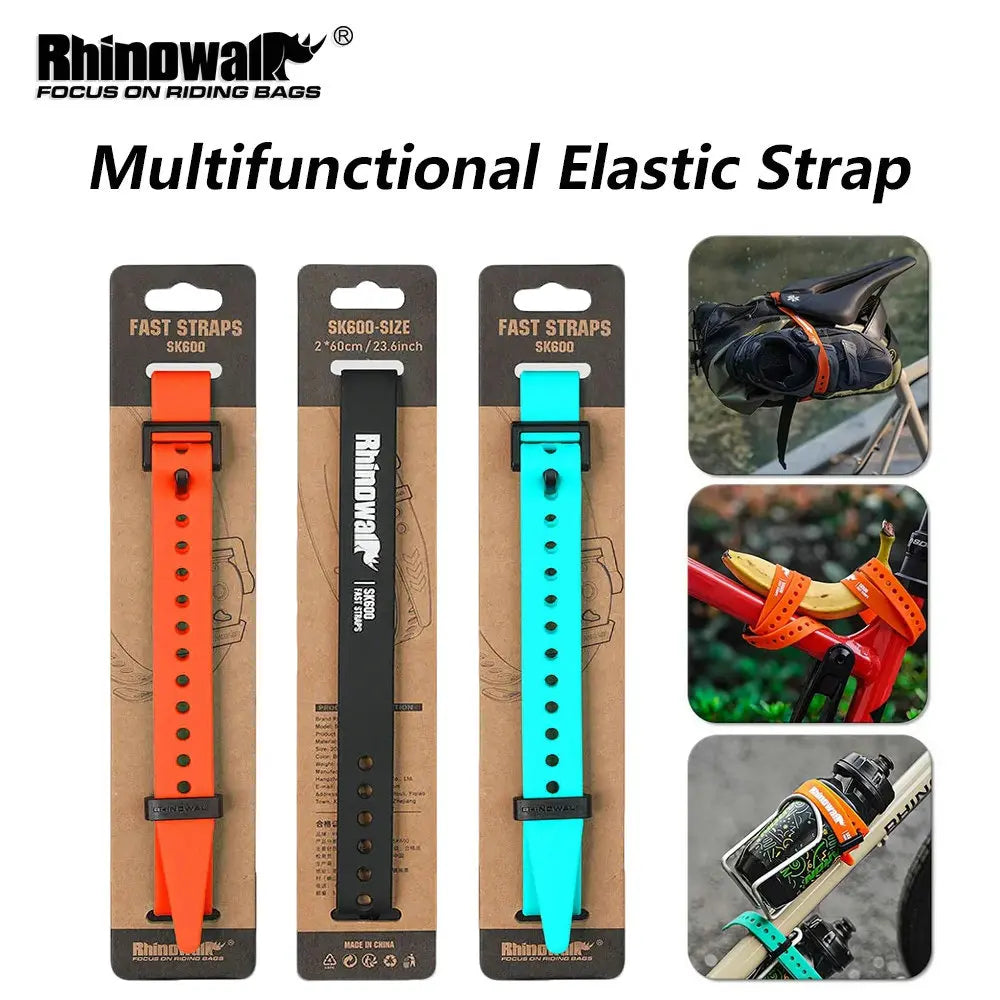 Rhinowalk Reusable Silicone Elastic Strap 60cm Length For Securing Bicycle Accessories Tie Down Luggage Camping Cargo Storage
