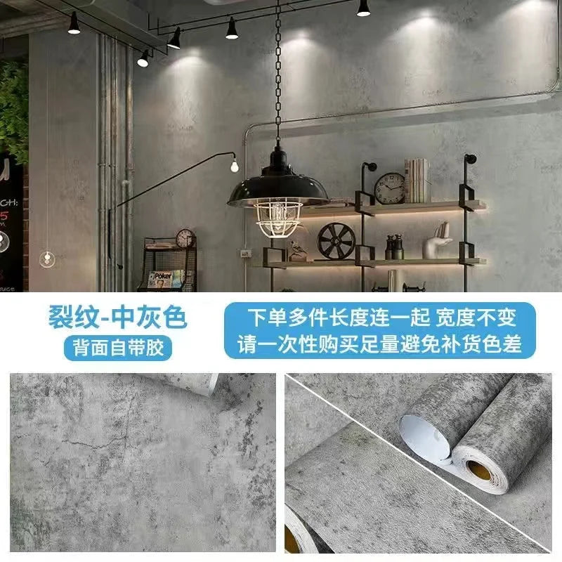 Vinyl Wallpaper  Waterproof Self-Adhesive Wallpaper  Cement Gray Countertop Contact Paper  Kitchen Bathroom Furniture Renovatio