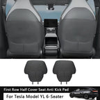 For Tesla Model YL 6-Seater Car Seat Back Anti Kick Pad Leather Full Surround Seat Back Anti Scratch Protector Car Accessories