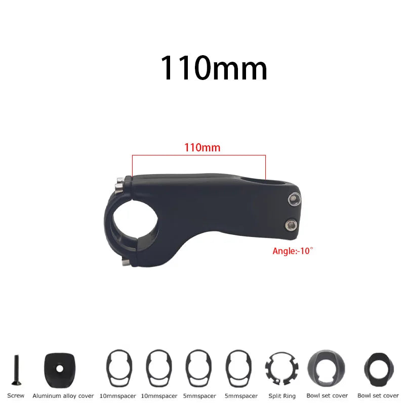 bike Carbon stem -17°-10° Degree mountain road bike full carbon inner stem 60MM-120MM fork 28.6mm bicycle handlebar 31.8mm