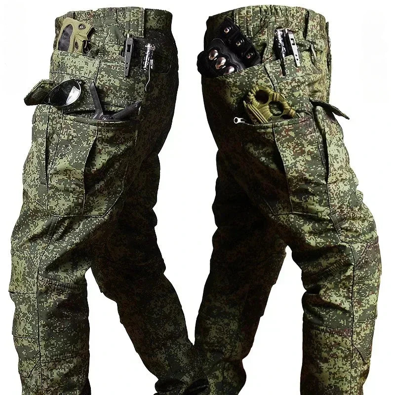 Men's Winter Autumn Fleece Jackets Tactical Waterproof Suits Outdoor Fishing Hiking Camping Tracksuits Coats Thermal Pants