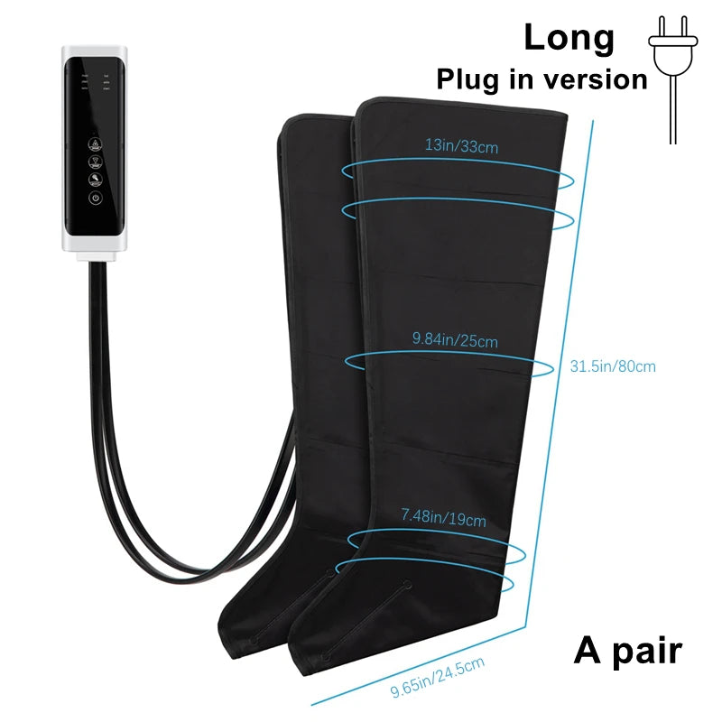 Air Compression Massage Boots Leg and Foot Massager, Long or Short, AU/EU/UK/US Plug