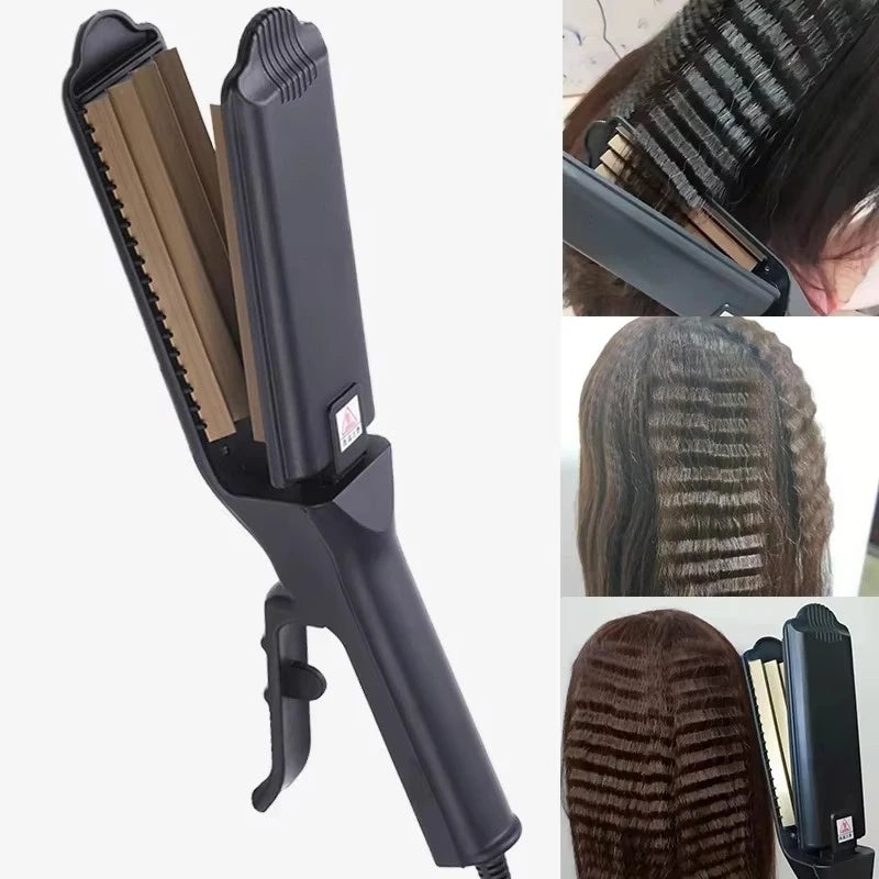 Ceramic Crimper Iron For Fluffy Hairstyle Curling Iron Corrugation Plate Crimper Hair Irons Anti Static Hair Crimping Iron