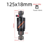MEROCA Mountain Bike Air Shock Absorber 125mm/150mm/165mm/190mm/200mm Scooter Alloy MTB Folding Bicycle Rear Shock Cycling Parts