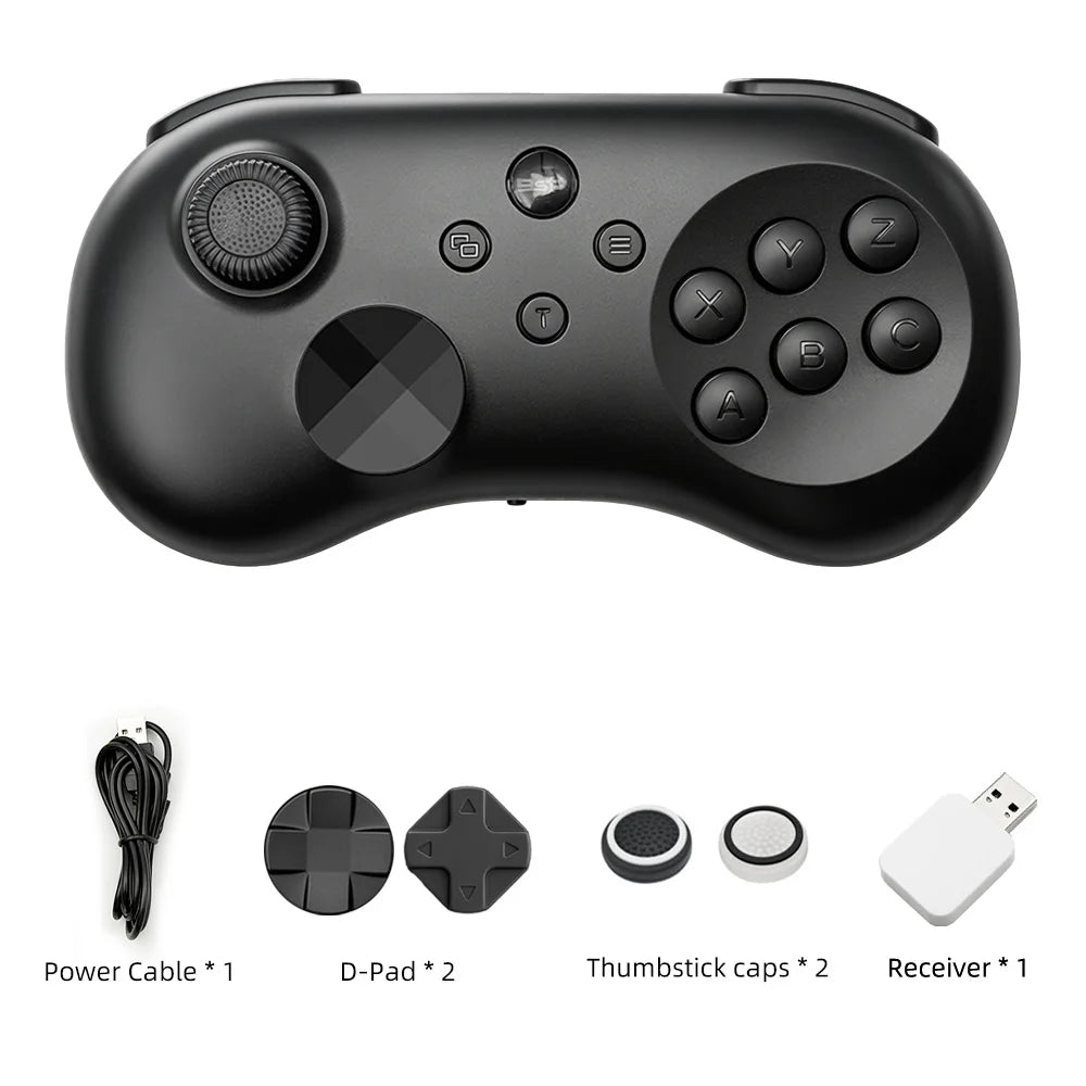 Y04 Wireless Game Controller Hall Effect Joystick, Turbo Back Buttons, Black/White