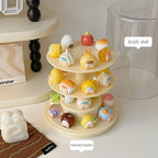 Rotating Display Cabinet for Figures Acrylic Transparent Mini Figure Display Case Stackable Organizer for Collectibles Blind Box