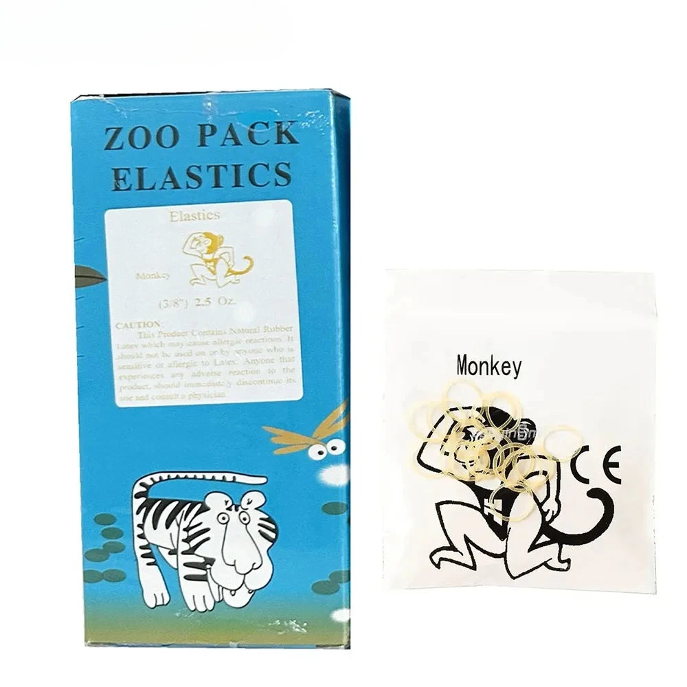 5000Pcs Dental Rubber Bands Orthodontic Ligation O-Ring For Teeth Braces Elastics Traction Rings Zoo Pack 2.5/3.5//4.5/5.0/6.5OZ