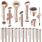 20pcs/set Pro Makeup Brushes Double Ended Foundation Concealers Blush Eye Shadows Brush for Liquid Cream Powder Blending
