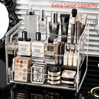 Acrylic Desktop Cosmetic Organizer Slanted Storage Basket, Transparent, 1pc