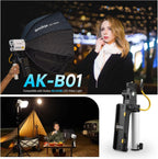 Godox AK-B01 NP-F Battery AK-B02 V Mount Battery Grip Holder for ML60 ML60II BI ML100BI ML100R Led Light Stand Tripod