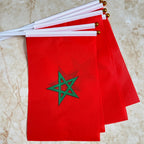 14 * 21cm Moroccan hand-held plastic stick flag outdoor celebration event Moroccan small-sized flag