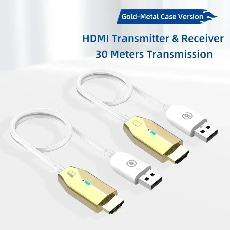 30m Wireless Video Transmitter and Receiver HDMI-Compatible Extender Display Adapter Cable Screen Mirror for Camera PC To TV