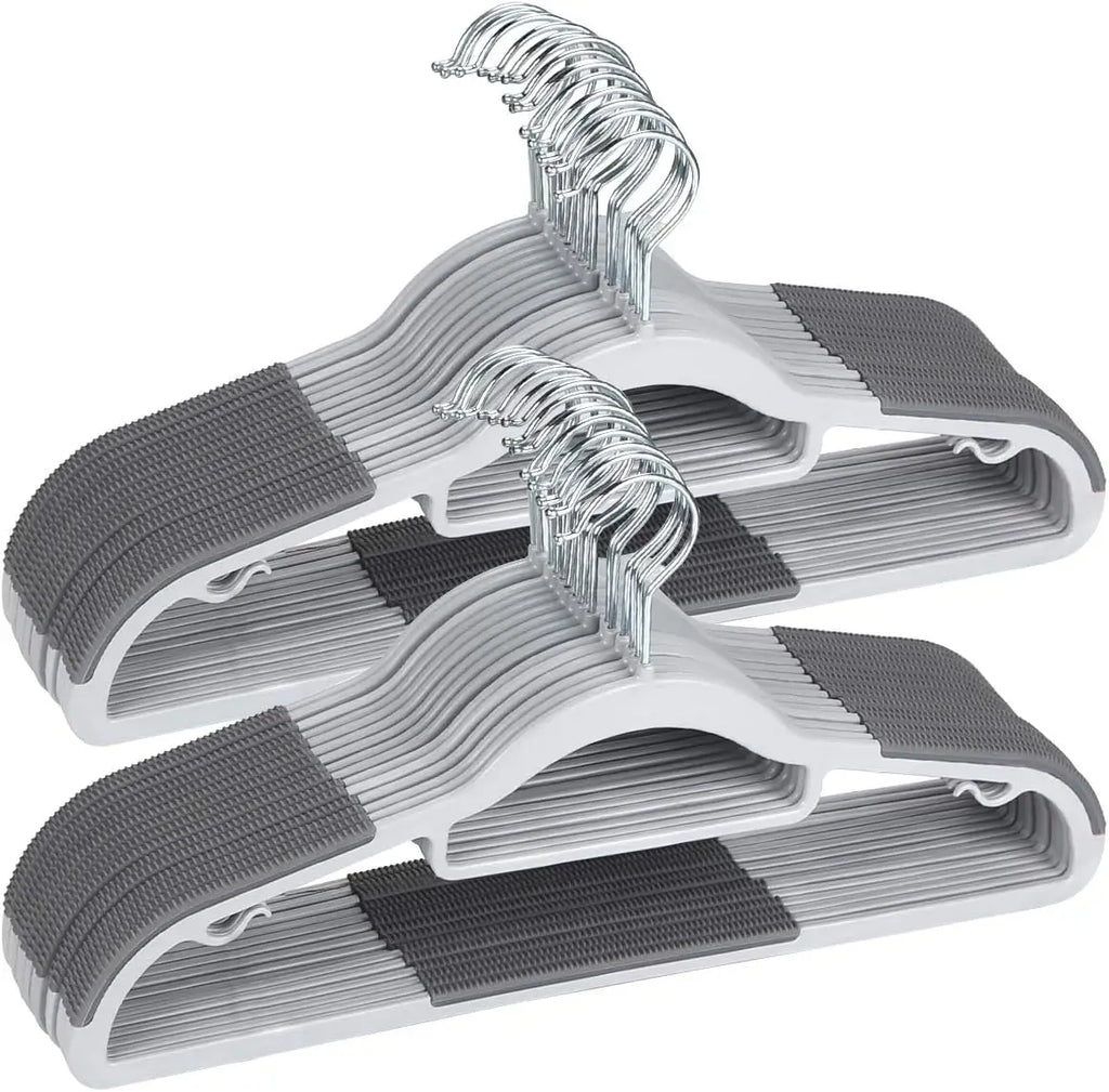 10 Piece Set Of Heavy-Duty Dry And Wet Hangers With Anti Slip Pads Saving Space With a 0.2-Inch Thick Ultra Light Organizer