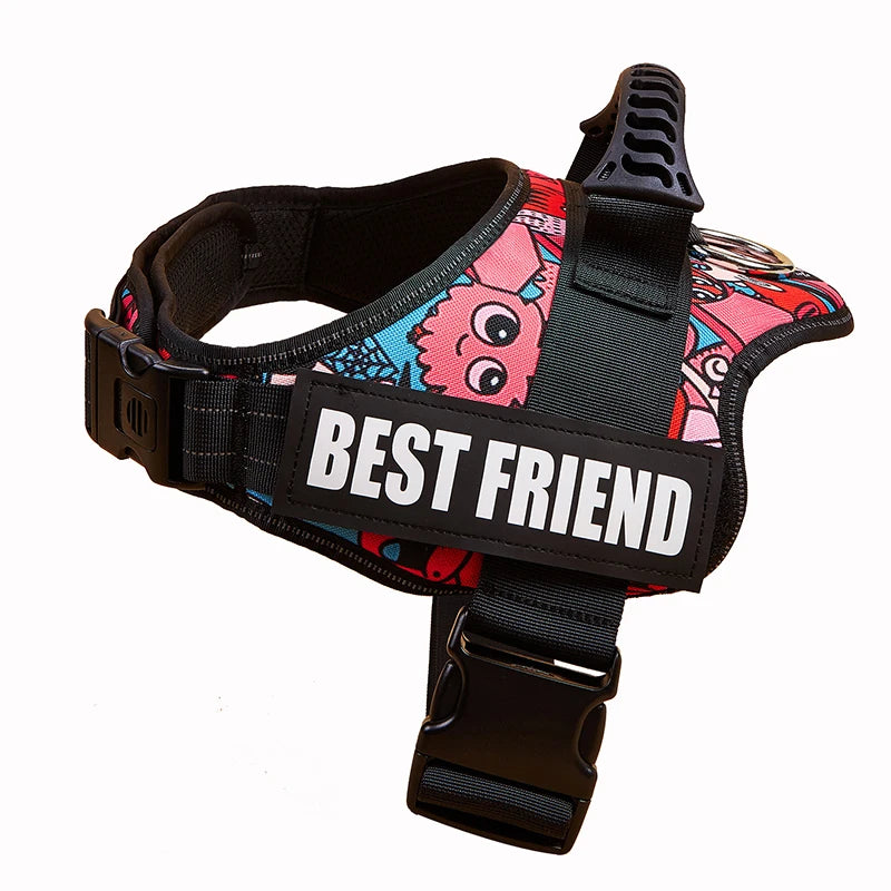 Dogs Harness Customizable Personalized Patches Dog Vest Eazy Control Handle Adjustable Backing Small Medium Large Pet Dog Collar