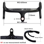 RXL SL Carbon Road Handlebar Integrated Racing Bike Speed 28.6 Black Internal Routing Drop Handle Bars For Bicycle 400/420/440