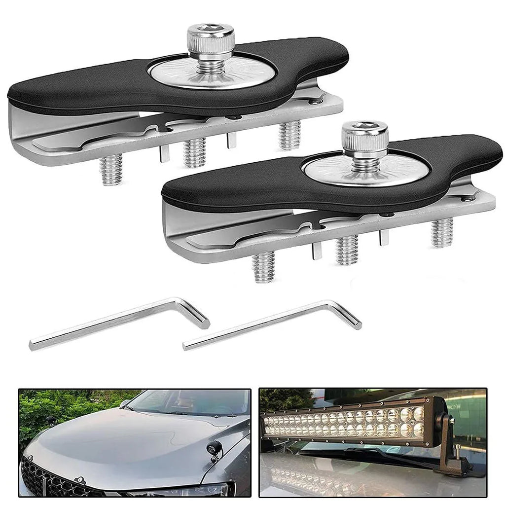 1Pair Hood Car Light Bracket Universal Metal Led HID Offroad SUV Truck Engine Cover Door Edge Work Lamp Clip Mount Holder Clamp
